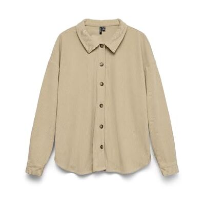 VERO MODA Vmcleo Oversize Shirt WVN Ga, Månljus, L VERO MODA Vmcleo Oversize Shirt WVN Ga, Månljus, L