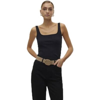 VERO MODA dam Vmchloe Sl Short Square JRS Noos Top, svart, S VERO MODA dam Vmchloe Sl Short Square JRS Noos Top, svart, S