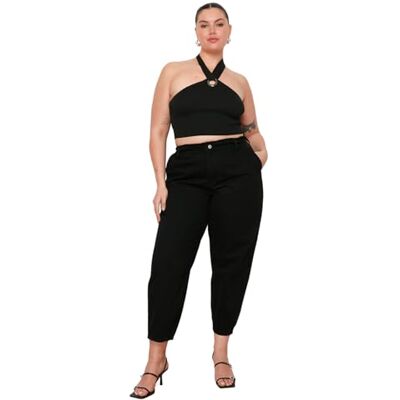 Trendyol Jeans Larghi Plus Size, Svart, 76 Kvinnor, Svart, 40 Trendyol Jeans Larghi Plus Size, Svart, 76 Kvinnor, Svart, 40