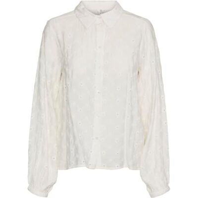 VERO MODA VMVANESSA L/S EMB. Shirt WVN BTQ, Snövit, M VERO MODA VMVANESSA L/S EMB. Shirt WVN BTQ, Snövit, M