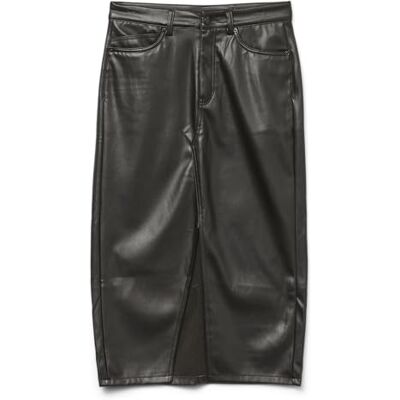 VERO MODA Damer Vmnatalie Hr Midi Pl Skirt Noos, svart, S VERO MODA Damer Vmnatalie Hr Midi Pl Skirt Noos, svart, S