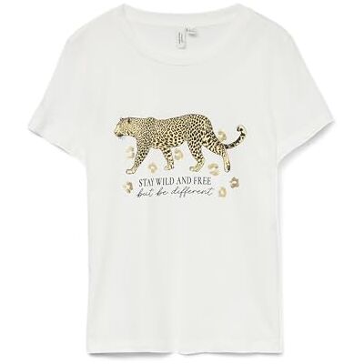 VERO MODA dam Vmfeo S/S O-neck T-shirt JRS Btq Ga, Snövit, M VERO MODA dam Vmfeo S/S O-neck T-shirt JRS Btq Ga, Snövit, M