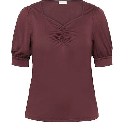 Kaffe Curve Plus-storlek damblus kortärmad Sweetheart Neck Regular Fit, Fudge, L Stor Kaffe Curve Plus-storlek damblus kortärmad Sweetheart Neck Regular Fit, Fudge, L Stor
