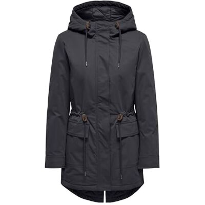 ONLY Onllouise Aw Parka Life Cc OTW kort parkas för kvinnor, Blå grafit, L ONLY Onllouise Aw Parka Life Cc OTW kort parkas för kvinnor, Blå grafit, L