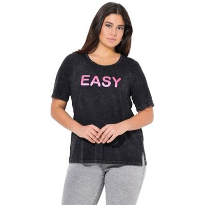 Ulla Popken damer stora storlekar överdimensionerade plus size t-shirt med enkel ordning, klassisk, svart, 46-48 plus size Ulla Popken damer stora storlekar överdimensionerade plus size t-shirt med enkel ordning, klassisk, svart, 46-48 plus size