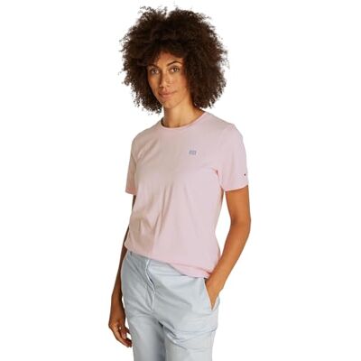Tommy Hilfiger REG Kontrastflagga SS Tee WW0WW45522 dam, Rosa (ljusrosa), XS Tommy Hilfiger REG Kontrastflagga SS Tee WW0WW45522 dam, Rosa (ljusrosa), XS