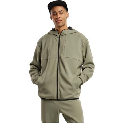 Urban Classics Huvtröja för män, Scuba Zip Pocket Hoody, män huvtröja av Scuba-tyg med dragkedja, normal passform, Palegreen, M Urban Classics Huvtröja för män, Scuba Zip Pocket Hoody, män huvtröja av Scuba-tyg med dragkedja, normal passform, Palegreen, M