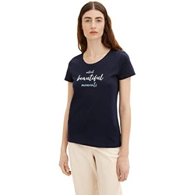 TOM TAILOR Damer T-shirt 1036193, 10668 Sky Captain Blue, XXS TOM TAILOR Damer T-shirt 1036193, 10668 Sky Captain Blue, XXS