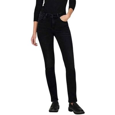 ONLY Onlsui Mid Slim DNM Guabox jeans för kvinnor, svart, (M) W x 34L ONLY Onlsui Mid Slim DNM Guabox jeans för kvinnor, svart, (M) W x 34L