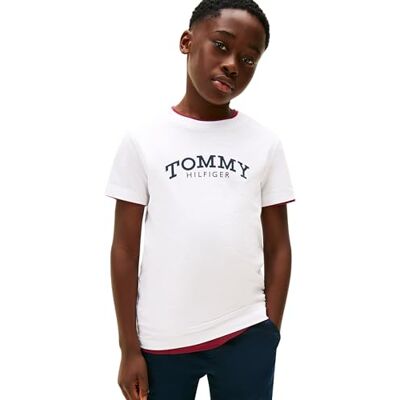Tommy Hilfiger pojke MONOTYPE tryck grafisk t-shirt KB0KB10051 S/S t-shirt, vit (vit), 5 år, Vit (vit), 5 år Tommy Hilfiger pojke MONOTYPE tryck grafisk t-shirt KB0KB10051 S/S t-shirt, vit (vit), 5 år, Vit (vit), 5 år
