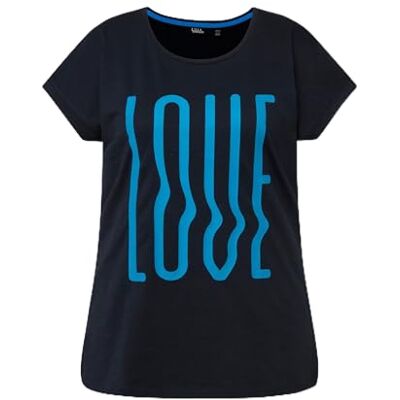 Ulla Popken Ulla popkar, kvinnor, stora storlekar, t-shirt med bokstavstryck, oversize Dori, marinblå, 42-44 Ulla Popken Ulla popkar, kvinnor, stora storlekar, t-shirt med bokstavstryck, oversize Dori, marinblå, 42-44