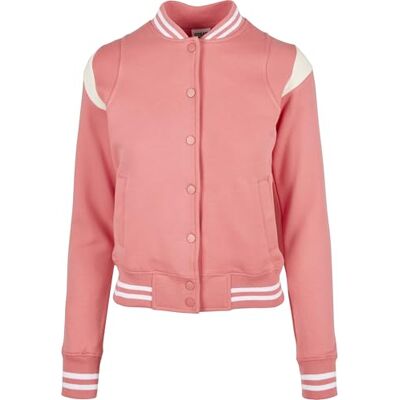 Urban Classics Dam Inset Sweat Jacket College-jacka, Palepink/Whitesand, XXL Urban Classics Dam Inset Sweat Jacket College-jacka, Palepink/Whitesand, XXL