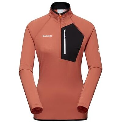 Mammut Damtröja med halv dragkedja, XL, orange, funktionell skjorta, topp för idrottare, tillverkad av Polartec Power Grid, Brick-svart, XL Mammut Damtröja med halv dragkedja, XL, orange, funktionell skjorta, topp för idrottare, tillverkad av Polartec Power Grid, Brick-svart, XL