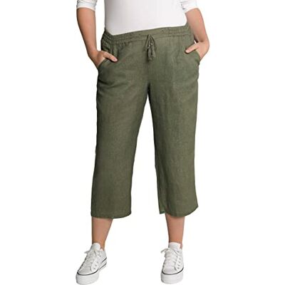 Ulla Popken dam 7/8-Leinenhose byxor, Lodengrün, 40W/32L, Lodengrün, 40W x 32L Ulla Popken dam 7/8-Leinenhose byxor, Lodengrün, 40W/32L, Lodengrün, 40W x 32L
