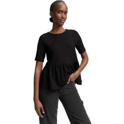 TOM TAILOR Denim dam 1047861 t-shirt, 14482-djup svart, L, 14482 – Djupt svart, L TOM TAILOR Denim dam 1047861 t-shirt, 14482-djup svart, L, 14482 – Djupt svart, L