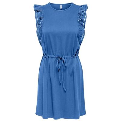 ONLY Onlsharon S/L Frill O-Neck Dress JRS, Regatta, S ONLY Onlsharon S/L Frill O-Neck Dress JRS, Regatta, S