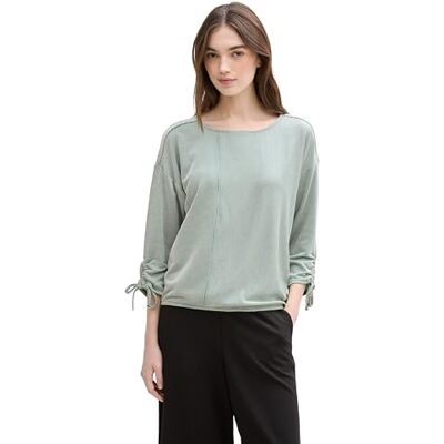 TOM TAILOR Denim T-shirt för kvinnor, 37710 – Grön vit liten remsa, XL TOM TAILOR Denim T-shirt för kvinnor, 37710 – Grön vit liten remsa, XL
