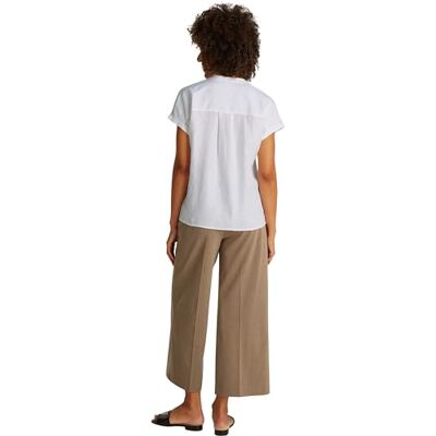 Tommy Hilfiger ESS Linen WW0WW44715-damblus utan krage, Vit (Th Optic White), 34 Tommy Hilfiger ESS Linen WW0WW44715-damblus utan krage, Vit (Th Optic White), 34