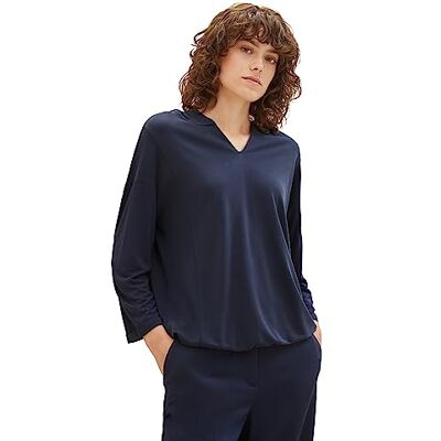 TOM TAILOR dam-t-shirt med huva, 10668-sky Captain Blue, M TOM TAILOR dam-t-shirt med huva, 10668-sky Captain Blue, M
