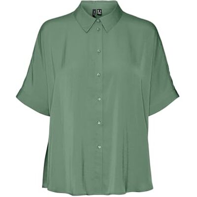 VERO MODA damskjorta VMKATRINE skjorta, Säkringsgrön, S VERO MODA damskjorta VMKATRINE skjorta, Säkringsgrön, S