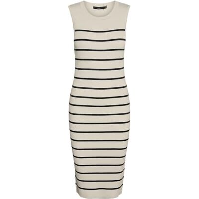 VERO MODA VMGIZELLE SL O-hals BLK Dress GA NOOS, Björk/ränder: w svart, L VERO MODA VMGIZELLE SL O-hals BLK Dress GA NOOS, Björk/ränder: w svart, L