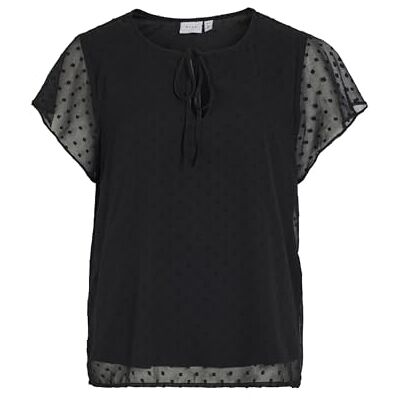 Vila VIEDEE C/S V-hals TOP/LC, svart, 36 Vila VIEDEE C/S V-hals TOP/LC, svart, 36