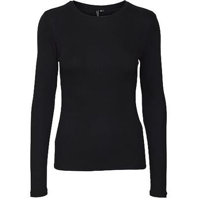 VERO MODA Dam Vmroma Ls Slim Top JRS Noos långärmad tröja, svart, XL VERO MODA Dam Vmroma Ls Slim Top JRS Noos långärmad tröja, svart, XL