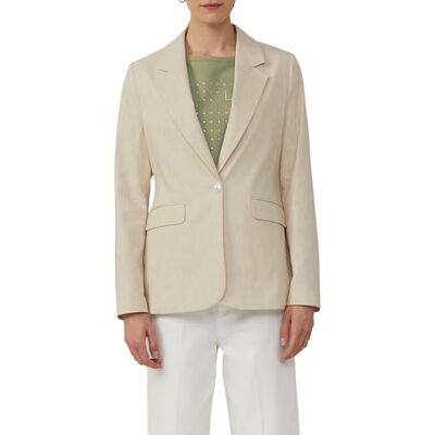 s.Oliver BLACK LABEL Slim Fit blazer i melerat utseende, Ljus beige, 40 s.Oliver BLACK LABEL Slim Fit blazer i melerat utseende, Ljus beige, 40