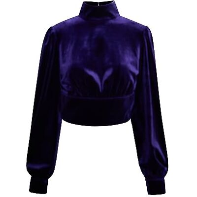 SIDONA Damblus av stretchsammet, lila, XL SIDONA Damblus av stretchsammet, lila, XL