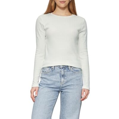 QS Slim Fit långärmad skjorta med ajourmönster, ecru, L QS Slim Fit långärmad skjorta med ajourmönster, ecru, L