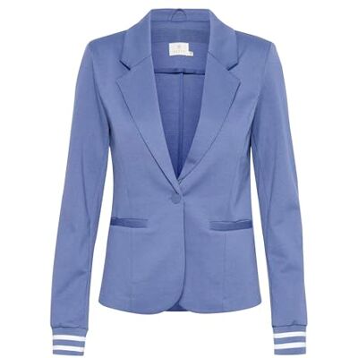KAFFE Blazer Single Breasted Notch Lapel Slim Fit Rib Knit Cuffs, Blå indigo/vita ränder, XS KAFFE Blazer Single Breasted Notch Lapel Slim Fit Rib Knit Cuffs, Blå indigo/vita ränder, XS