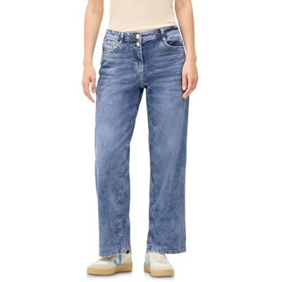 Cecil Wide Benjeans för kvinnor med gymnastik-up, Mellanblå tvätt, 27W / 26L Cecil Wide Benjeans för kvinnor med gymnastik-up, Mellanblå tvätt, 27W / 26L