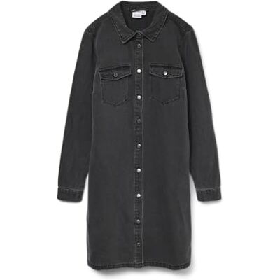 VERO MODA Vmjennie Ls Short Denim Dress Mix Noos jeansklänning, Svart denim, M VERO MODA Vmjennie Ls Short Denim Dress Mix Noos jeansklänning, Svart denim, M