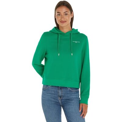 Tommy Hilfiger huvtröja för kvinnor logotyp, Grön (ovalmisk grön), XXL Tommy Hilfiger huvtröja för kvinnor logotyp, Grön (ovalmisk grön), XXL