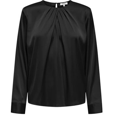 ONLY Onlcamille Ls Satin Deatil Top WVN, svart, L ONLY Onlcamille Ls Satin Deatil Top WVN, svart, L