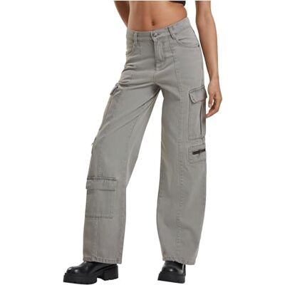 Urban Classics Ladies Loose Utility Denim Byxor, Ljus smutstvätt, 28 Urban Classics Ladies Loose Utility Denim Byxor, Ljus smutstvätt, 28
