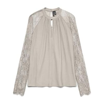 VERO MODA Vmmilla Ls Lace Top Ga JRS Noos, Pimpsten, M VERO MODA Vmmilla Ls Lace Top Ga JRS Noos, Pimpsten, M