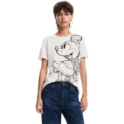 Desigual TS_MICKEYDRAWING, 1001 Crudo, M, Vit, M Desigual TS_MICKEYDRAWING, 1001 Crudo, M, Vit, M