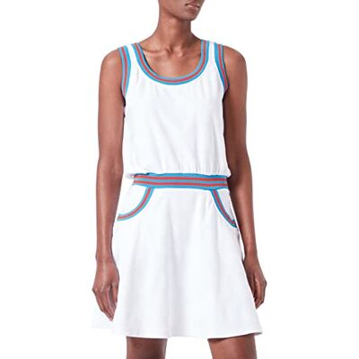 Love Moschino Dam randig jacquard fransk frottéklänning, Optisk vit, 38 SE Love Moschino Dam randig jacquard fransk frottéklänning, Optisk vit, 38 SE