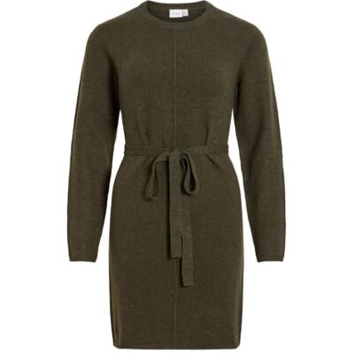 Vila Viliga L/S O-hals Belted stickad klänning Noos Vila Viliga L/S O-hals Belted stickad klänning Noos