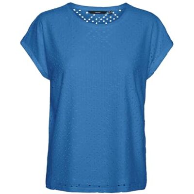 VERO MODA dam Vmtassa Ss JRS Ga Top, Ibiza Blue, XS VERO MODA dam Vmtassa Ss JRS Ga Top, Ibiza Blue, XS