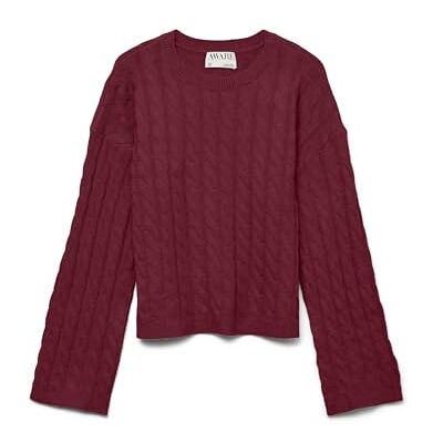 VERO MODA Awlorella Ls O-hals stickad Noos, zinfandel, XL VERO MODA Awlorella Ls O-hals stickad Noos, zinfandel, XL