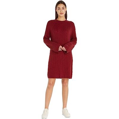 Tommy Hilfiger Dam mjuk ull Ao kabel C-nk klänning tröja, Rouge, L Tommy Hilfiger Dam mjuk ull Ao kabel C-nk klänning tröja, Rouge, L