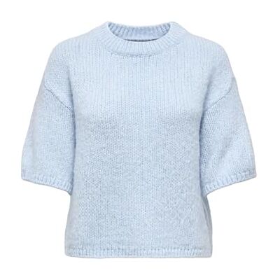 JDY linea S/S tröja O-hals KNT Noos, Kashmirblå, XS JDY linea S/S tröja O-hals KNT Noos, Kashmirblå, XS