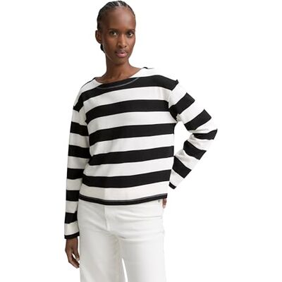TOM TAILOR Denim dam långärmad T-shirt, 38412 – svart vit remsa, XL TOM TAILOR Denim dam långärmad T-shirt, 38412 – svart vit remsa, XL