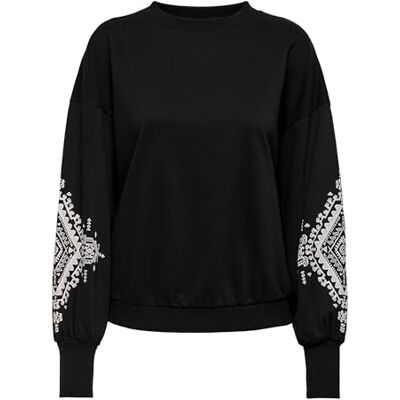 ONLY Onlbrooke L/S O-hals blomma SWT Noos, svart, 3XL ONLY Onlbrooke L/S O-hals blomma SWT Noos, svart, 3XL