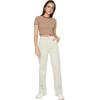 Trendyol Jeans för kvinnor, BEIgE, 68 SE Trendyol Jeans för kvinnor, BEIgE, 68 SE