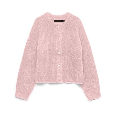 VERO MODA Vmcarmen Ls O-neck cardigan, Rosa Dogwood, M VERO MODA Vmcarmen Ls O-neck cardigan, Rosa Dogwood, M