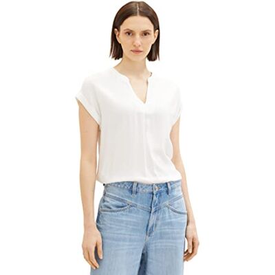 TOM TAILOR basic damblus, 10315 viskande vit, 32 SE TOM TAILOR basic damblus, 10315 viskande vit, 32 SE