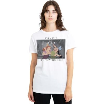 Disney Askungen Even The Best Sisters with Anastasia och Drizella t-shirt för damer, vit, X-Large, Vitt, XL Disney Askungen Even The Best Sisters with Anastasia och Drizella t-shirt för damer, vit, X-Large, Vitt, XL